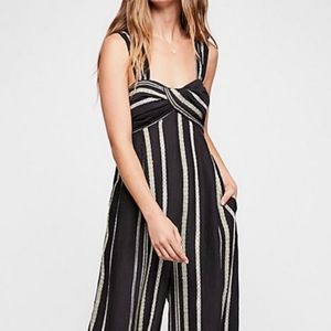 Free People Breezin Through Stripes Jumpsuit